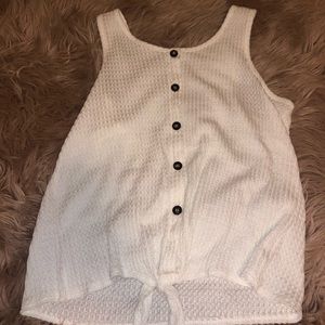 white button down tie tank top